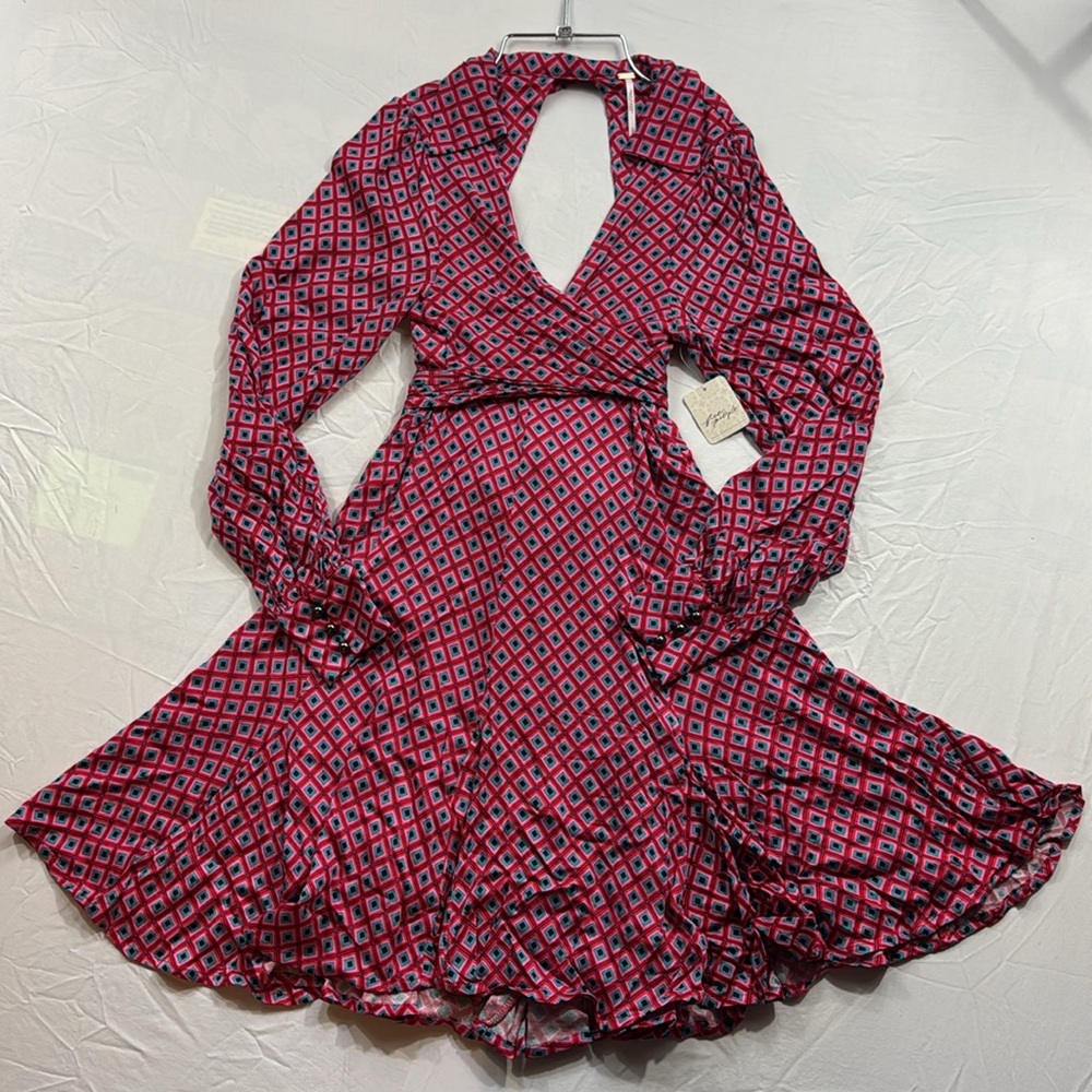 190.‎ NWT Free People It Takes Two Sleeve Mini in Pop Combo (S)